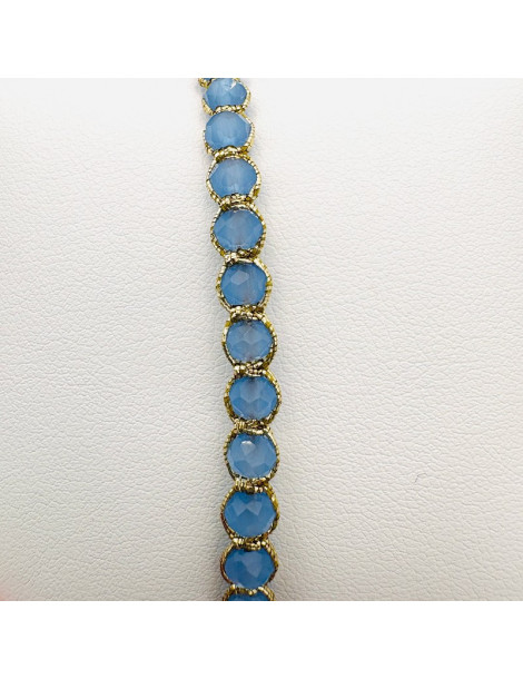 BEAUPASSANT Bracelet 1 Rang Bleu Gris Gold