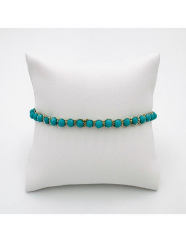 BEAUPASSANT Bracelet 1 Rang Turquoise Gold