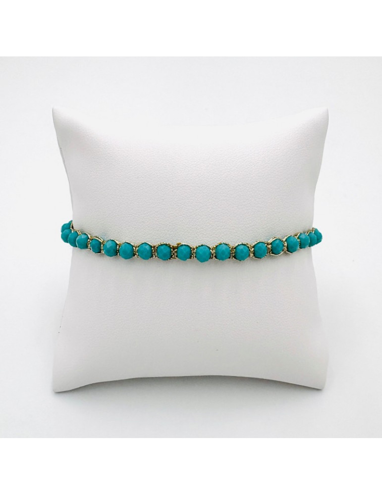 BEAUPASSANT Bracelet 1 Rang Turquoise Gold