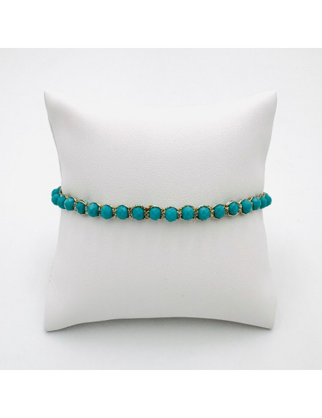 BEAUPASSANT Bracelet 1 Rang Turquoise Gold