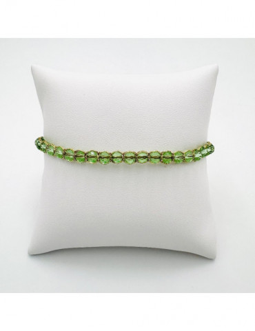 BEAUPASSANT Bracelet 1 Rang Vert d’Eau Gold