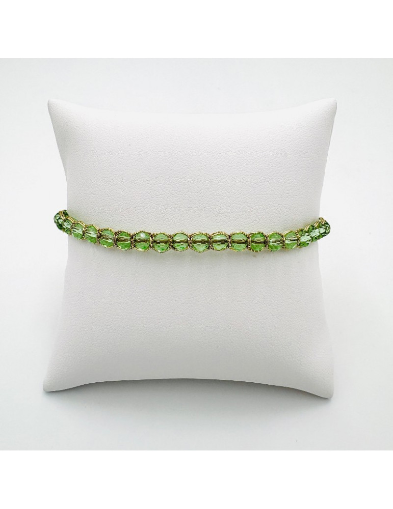 BEAUPASSANT Bracelet 1 Rang Vert d’Eau Gold
