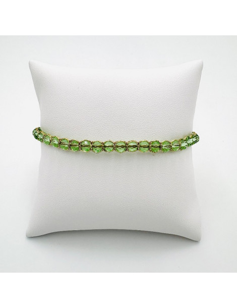 BEAUPASSANT Bracelet 1 Rang Vert d’Eau Gold