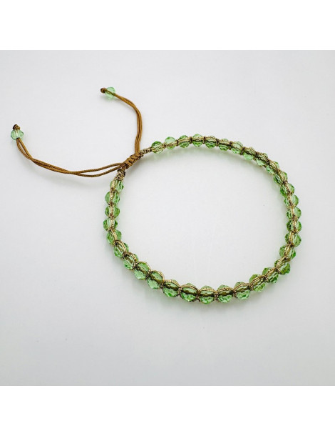 BEAUPASSANT Bracelet 1 Rang Vert d’Eau Gold