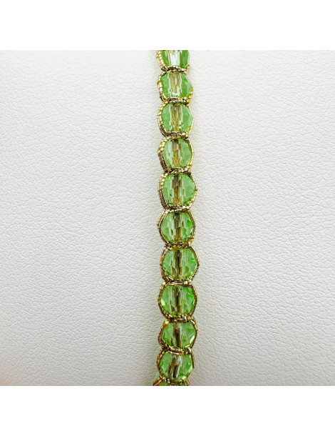BEAUPASSANT Bracelet 1 Rang Vert d’Eau Gold