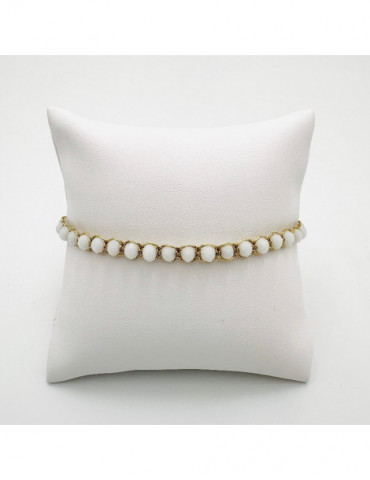 BEAUPASSANT Bracelet 1 Rang Blanc Gold