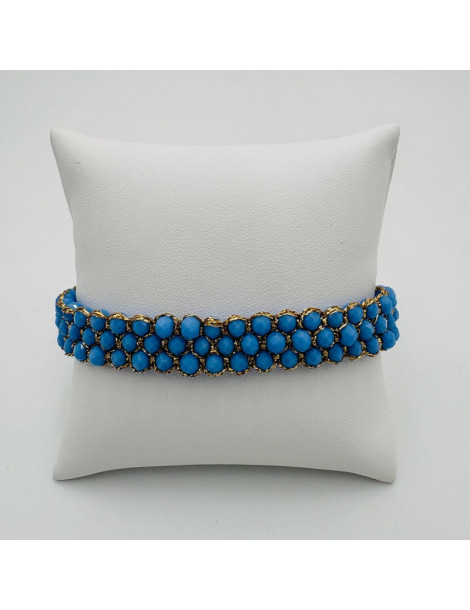 BEAUPASSANT Bracelet 3 Rangs Ciel Gold