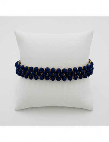 BEAUPASSANT Bracelet 3 Rangs Bleu Roi Gold