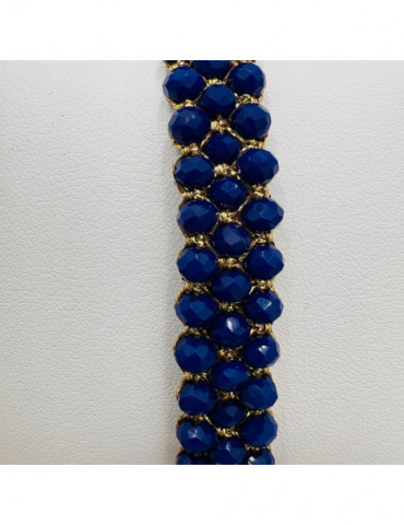 BEAUPASSANT Bracelet 3 Rangs Bleu Roi Gold