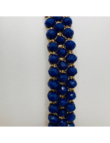 BEAUPASSANT Bracelet 3 Rangs Bleu Roi Gold