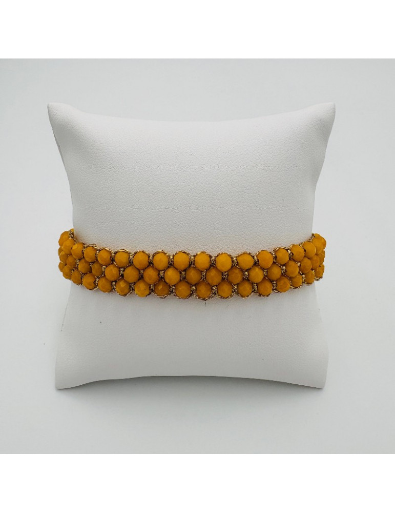BEAUPASSANT Bracelet 3 Rangs Moutarde Gold
