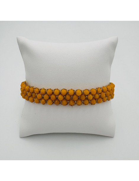 BEAUPASSANT Bracelet 3 Rangs Moutarde Gold