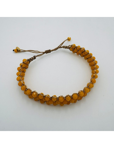 BEAUPASSANT Bracelet 3 Rangs Moutarde Gold
