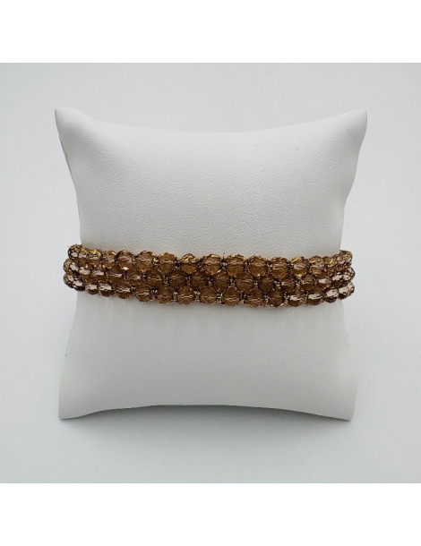 BEAUPASSANT Bracelet 3 Rangs Champagne Rosér Gold