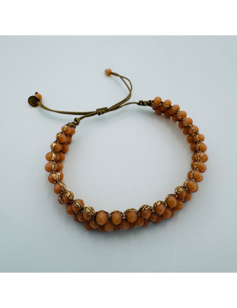 BEAUPASSANT Bracelet 3 Rangs Saumon Gold