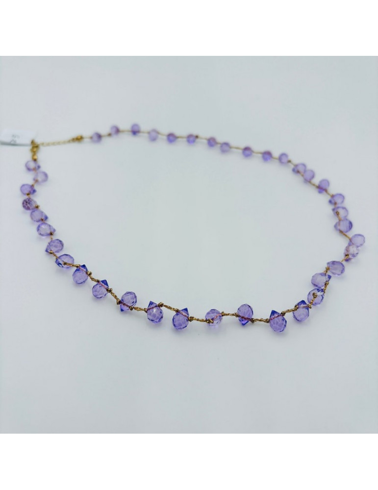 BEAUPASSANT Collier Perle Goutte Lila