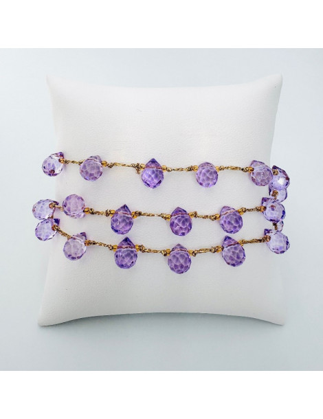 BEAUPASSANT Collier Perle Goutte Lila