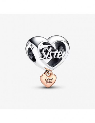 PANDORA Charm Coeur Love You Sister