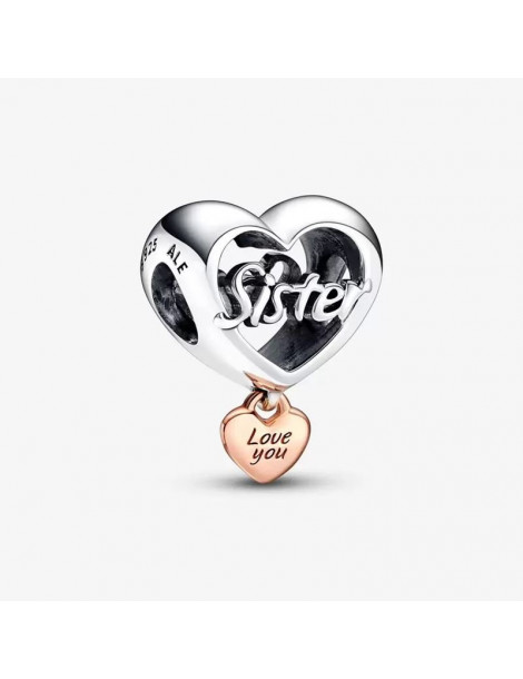 PANDORA Charm Coeur Love You Sister