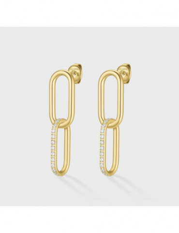 CLUSE  Boucles D'oreilles Élevé Double Zirconia Gold