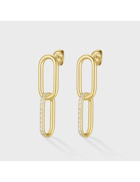 CLUSE  Boucles D'oreilles Élevé Double Zirconia Gold