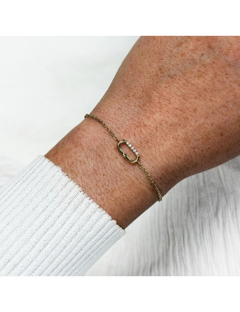 CLUSE Bracelet Élevé Oval Zirconia Gold