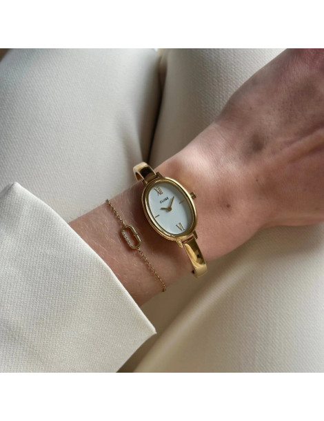CLUSE Bracelet Élevé Oval Zirconia Gold