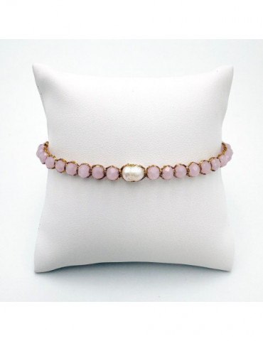 BEAUPASSANT Bracelet 1 Rang Pivoine Nude Perle