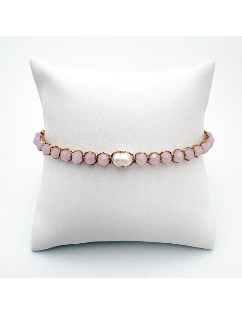 BEAUPASSANT Bracelet 1 Rang Pivoine Nude Perle