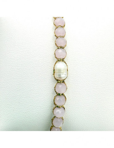 BEAUPASSANT Bracelet 1 Rang Pivoine Nude Perle