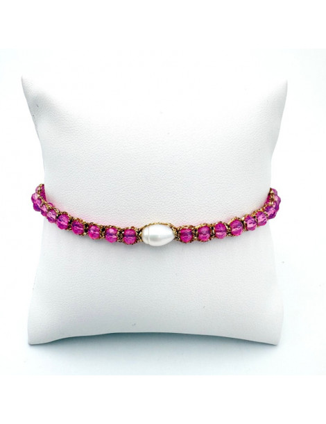BEAUPASSANT Bracelet 1 Rang Pivoine Irisée Perle