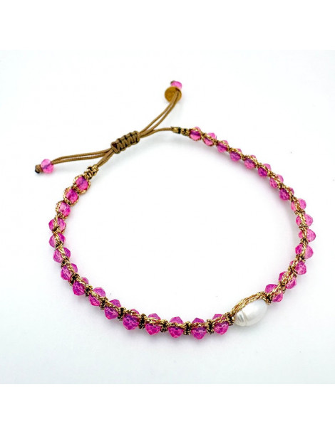 BEAUPASSANT Bracelet 1 Rang Pivoine Irisée Perle