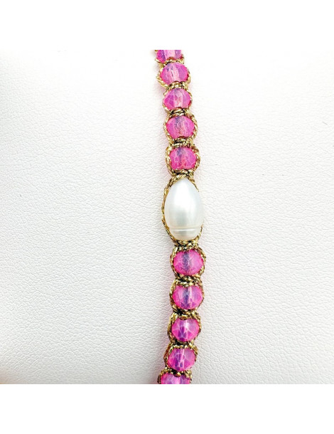 BEAUPASSANT Bracelet 1 Rang Pivoine Irisée Perle