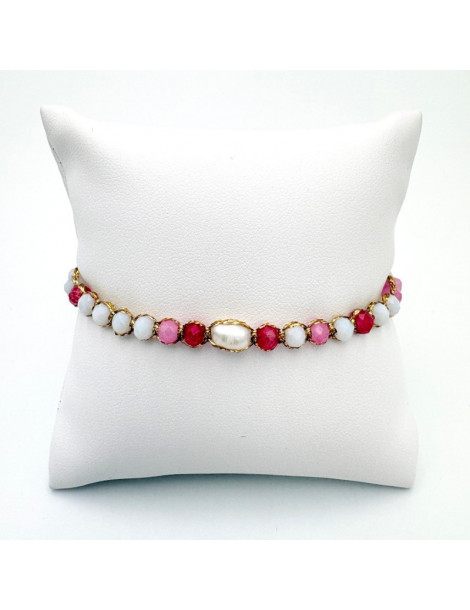 BEAUPASSANT Bracelet 1 Rang Pivoine Baby Doll Perle