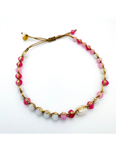 BEAUPASSANT Bracelet 1 Rang Pivoine Baby Doll Perle
