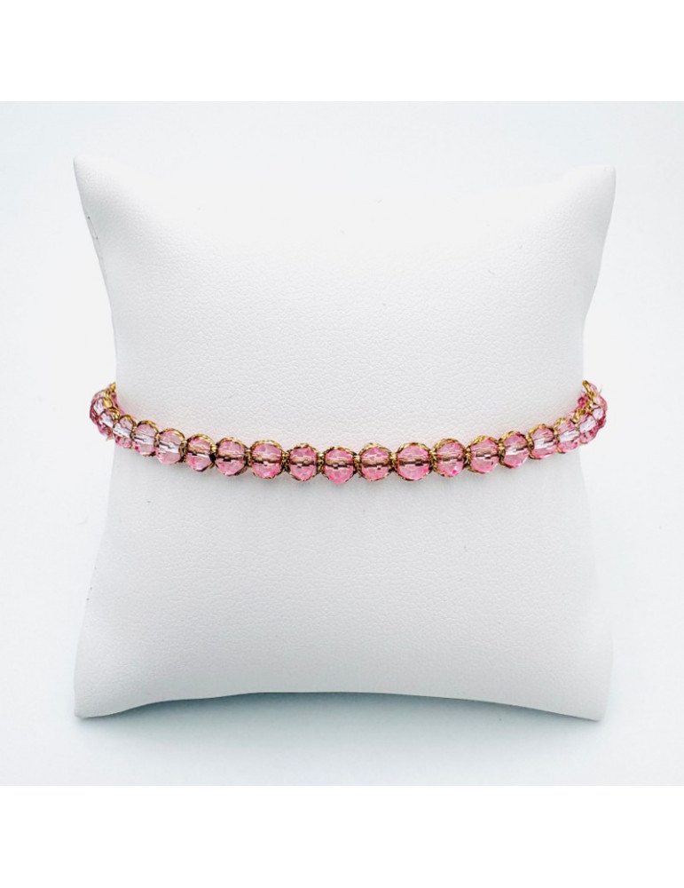 BEAUPASSANT Bracelet 1 Rang Pivoine Cristal