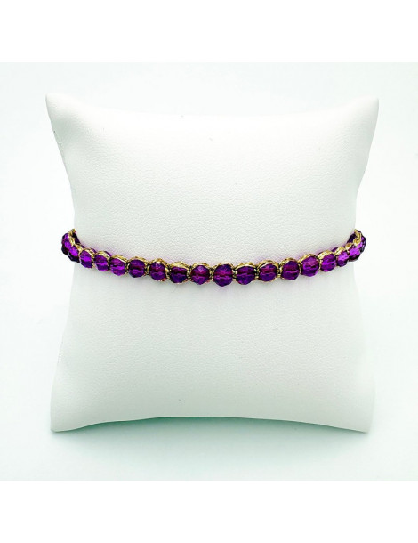 BEAUPASSANT Bracelet 1 Rang Pivoine Violette