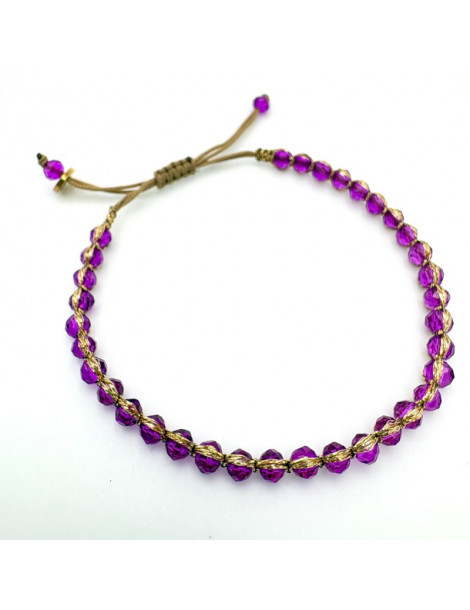 BEAUPASSANT Bracelet 1 Rang Pivoine Violette