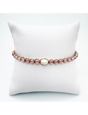 BEAUPASSANT Bracelet 1 Rang Pivoine Blush Perle