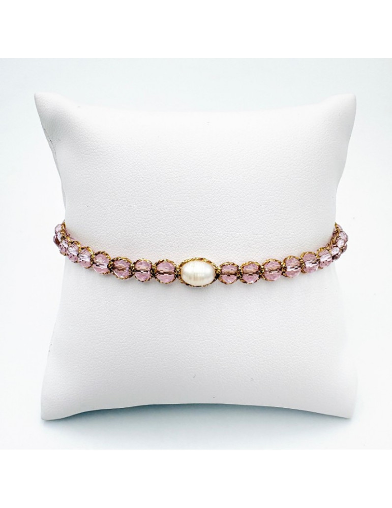 BEAUPASSANT Bracelet 1 Rang Pivoine Blush Perle