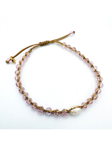BEAUPASSANT Bracelet 1 Rang Pivoine Blush Perle