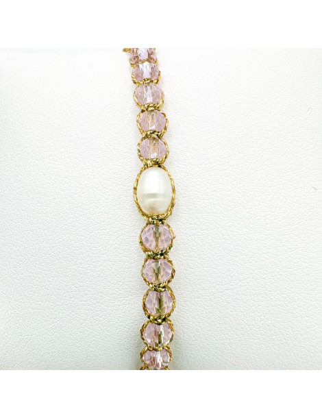 BEAUPASSANT Bracelet 1 Rang Pivoine Blush Perle