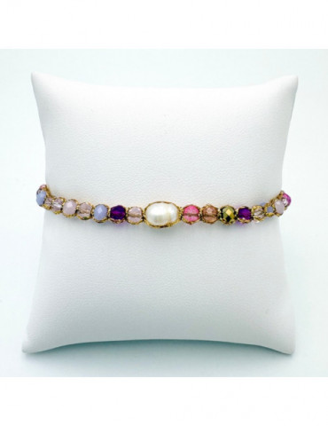 BEAUPASSANT Bracelet 1 Rang Pivoine Impériale Perle
