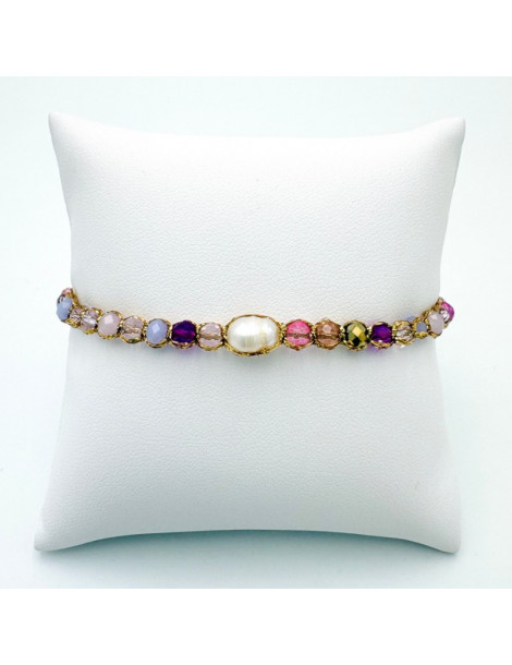 BEAUPASSANT Bracelet 1 Rang Pivoine Impériale Perle