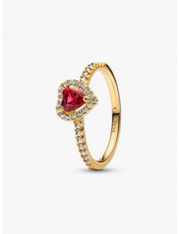 Bague Cœur Rouge Surélevé