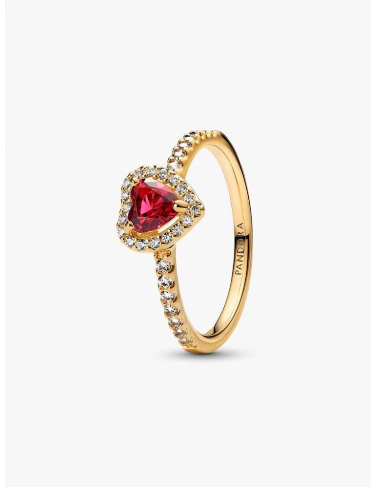 Bague Cœur Rouge Surélevé