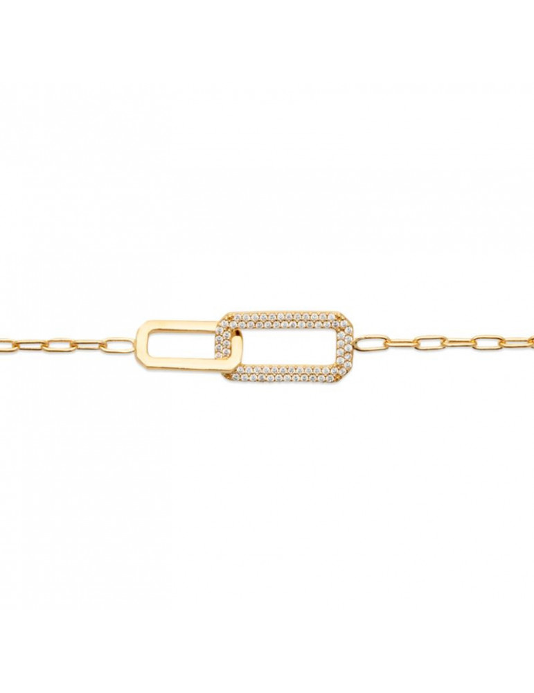Bracelet Gourmette Gros Maillons En Métal Doré - Modèle G591, Occasion En Bon état