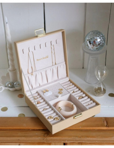 MAISON SCARLETT Boîte À bijoux Anne Imitation Cuir - Beige