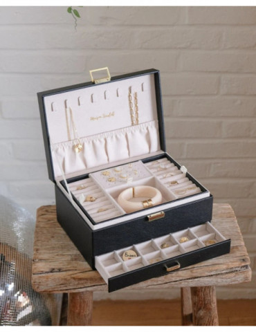 MAISON SCARLETT Boîte À Bijoux Denise Imitation Cuir - Noir