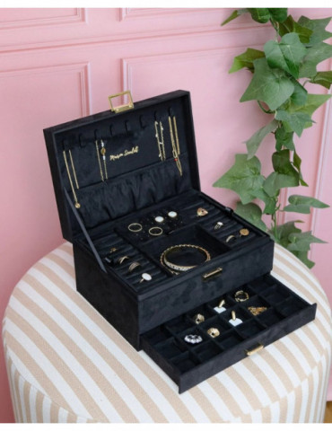 MAISON SCARLETT Boîte À Bijoux Denise Velours - Noir